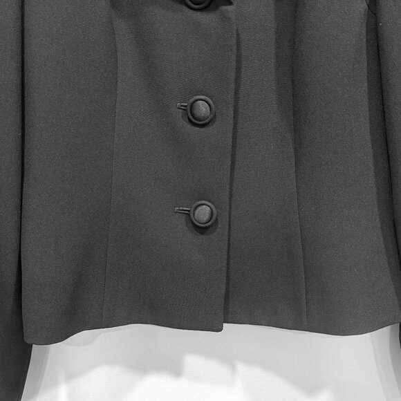 VTG Y2K Atrium 2 Piece Black Skirt Suit Satin Collar Career Whimsigoth Size 8 - Picture 4 of 16